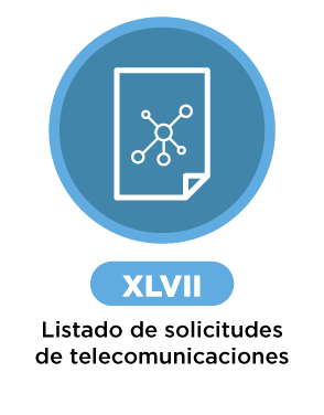 XLVII. Listado de solicitudes de telecomunicaciones
